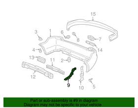71598-sea-003 Acura 2004-2008 Tsx Genuine Rear Bumper Spacer Retainer Left Oem