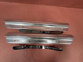 Hja6060ab Jaguar 060ab Xk8 97-06 Front Aluminum Sill Scuff Plate Pair Oem 102k Miles