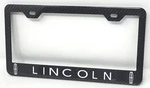 Lincoln White Text With Logo's Hole Carbon Fiber License Plate Frame 2X2 Gloss. Fixed Price $49.99.