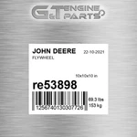RE53898 Flywheel Fits John Deere (surplus Open Box). Fixed Price $982.53.