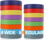 16-PACK Plastic Mason Jar Lids 8 Wide & Regular Mouth, Leakproof. Fixed Price $14.10.