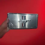 Ford Mustang Silver Aluminum Official License Plate. Fixed Price $15.00.