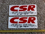 Lot Of 2 Csr Racing Decals Stickers Nhra Nascar Water Pump Flexplate Ihra. Fixed Price $9.95.