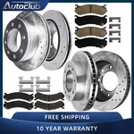 12.8" Front 12.99" Rear Drilled Brake Pad Rotor Kit For Silverado 1500 2500 Hd. Fixed Price $260.98.