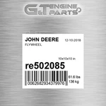 RE502085 Flywheel Fits John Deere (surplus Open Box). Fixed Price $1183.40.