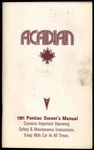 1981 Pontiac Acadian Like Chevette Gm Owners And Drivers Manual Original Book. Fixed Price $24.99.
