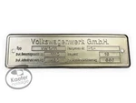 Vw Id Plate Oval Beetle Bug Blank 1953-1959. Fixed Price $136.00.