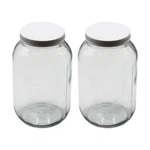 Hfs(r) 2 Pack 1 Gallon Extra Large Glass Jar Wide Mouth With Plastic Lid. Fixed Price $58.99.